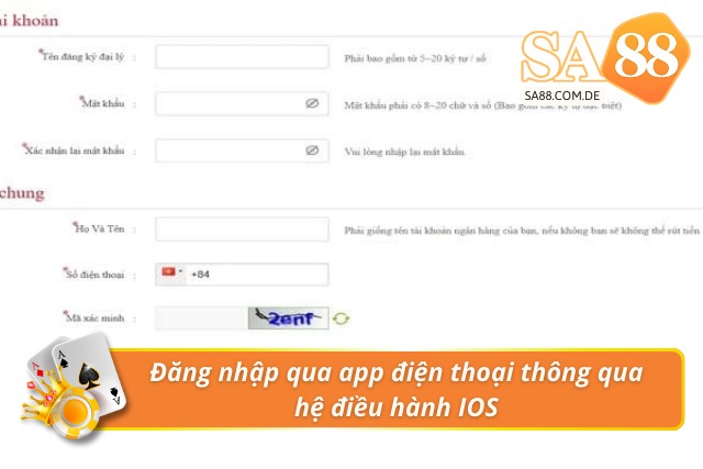 Đăng nhập vào SA88 thông qua hệ điều hành IOS